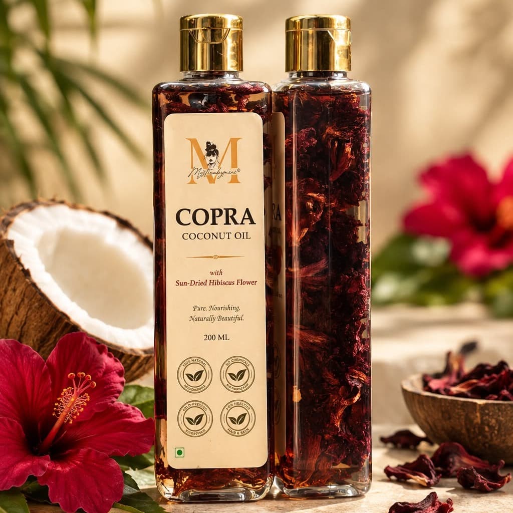 Copra Hibiscus Coconut Oil — Coconut Oil with Sun-Dried Hibiscus Flower · 200ML